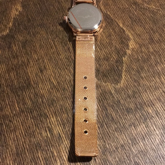 HP?NWT Eddie Borgo Soho rose gold watch stainless steel/woven mesh metal strap main image 8